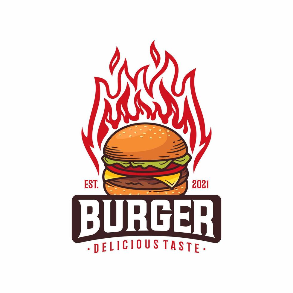 heet hamburgers vector logo illustratie. modern hamburgers embleem. vector kunst.