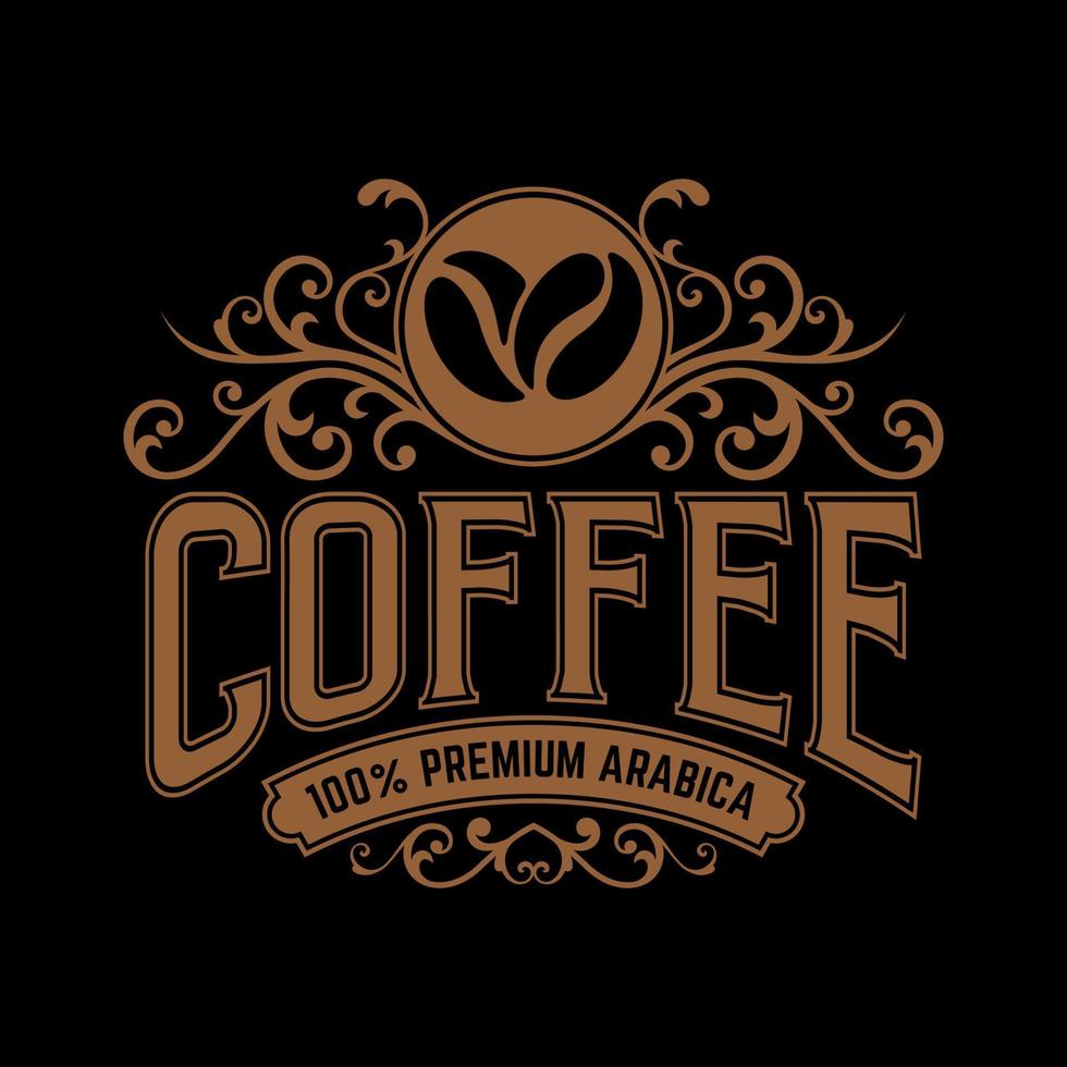 wijnoogst koffie logo sjabloon. cafeïne logo. retro wijnoogst insigne. retro koffie kenteken. vector illustratie