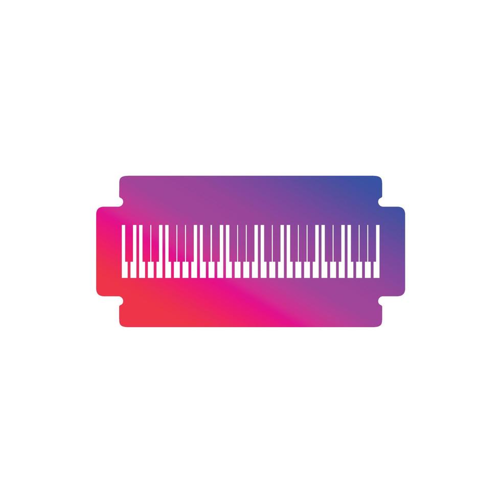 gillette met piano kleurrijk helling scherp muziek- logo ontwerp vector