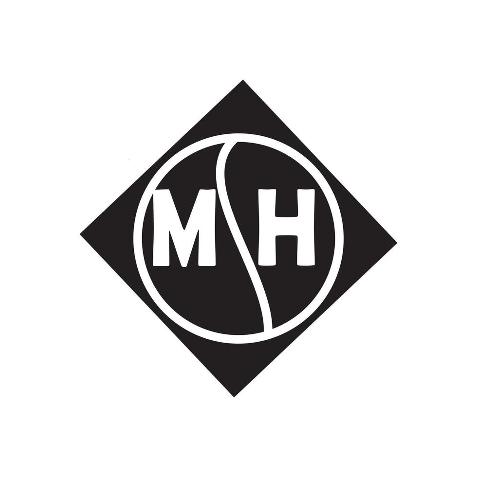 mh brief logo ontwerp.mh creatief eerste mh brief logo ontwerp . mh creatief initialen brief logo concept. vector