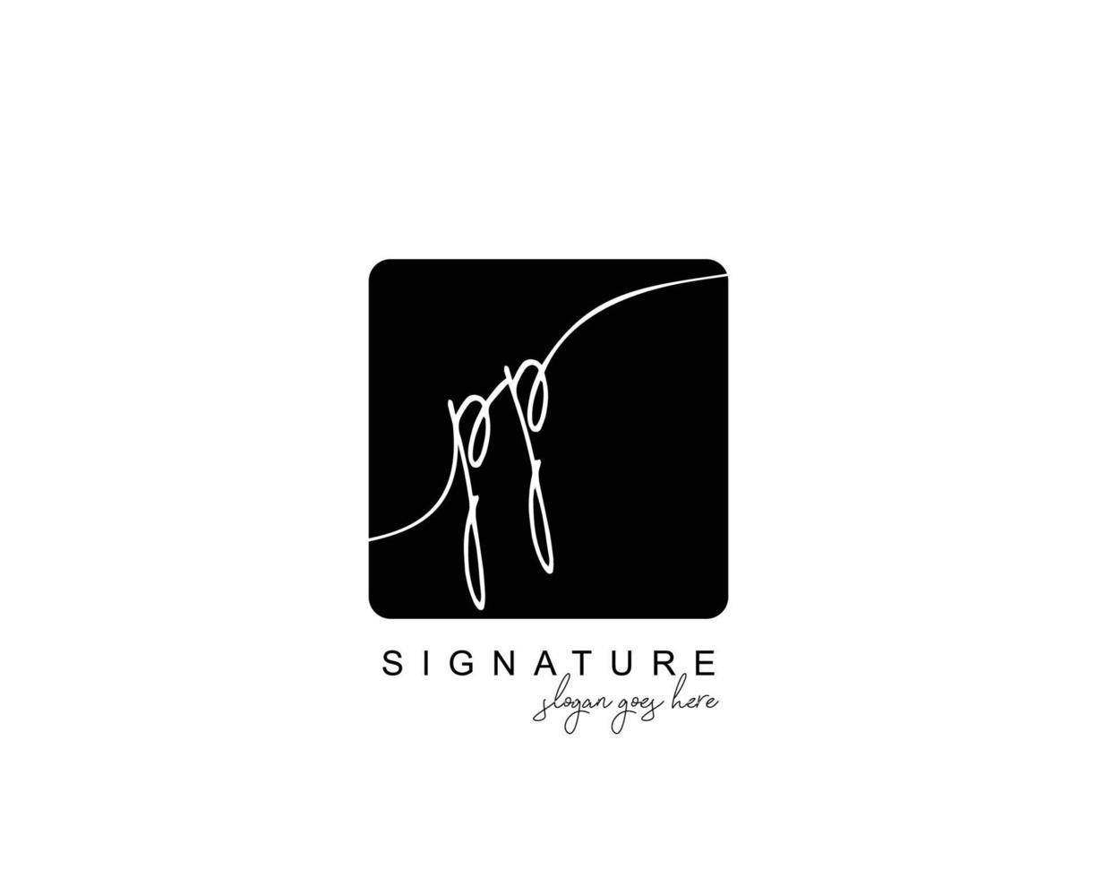 eerste pp schoonheid monogram en elegant logo ontwerp, handschrift logo van eerste handtekening, bruiloft, mode, bloemen en botanisch met creatief sjabloon. vector