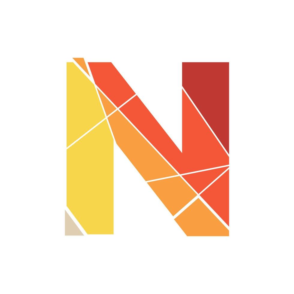 eerste n mozaïek- logo vector