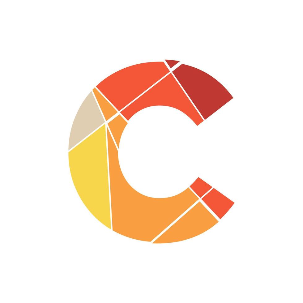 eerste c mozaïek- logo vector
