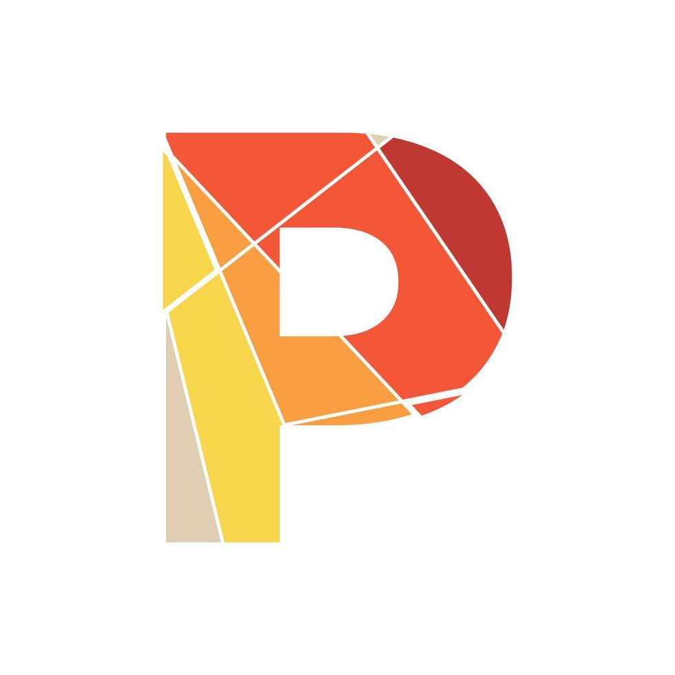 eerste p mozaïek- logo vector