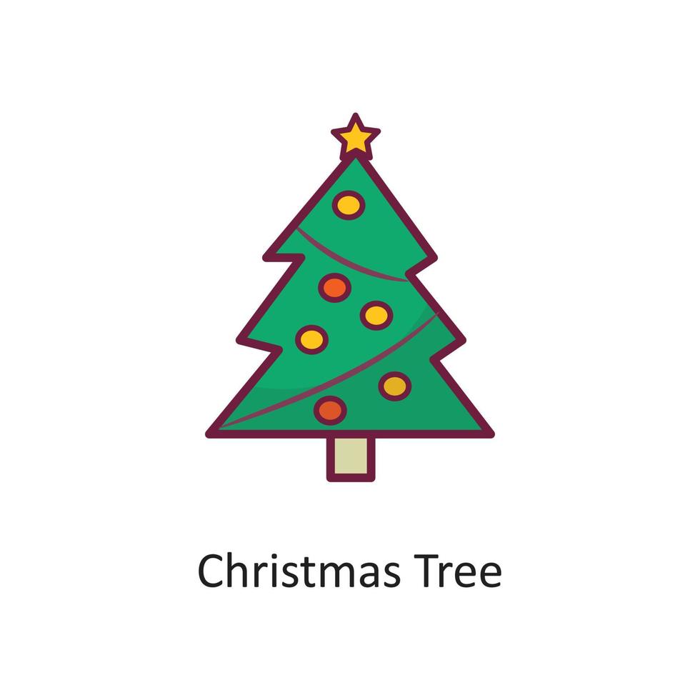 Kerstmis boom vector gevulde schets icoon ontwerp illustratie. vakantie symbool Aan wit achtergrond eps 10 het dossier