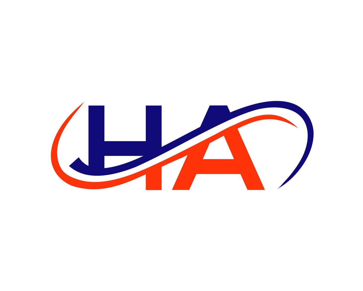 brief ha logo ontwerp voor financieel, ontwikkeling, investering, echt landgoed en beheer bedrijf vector sjabloon