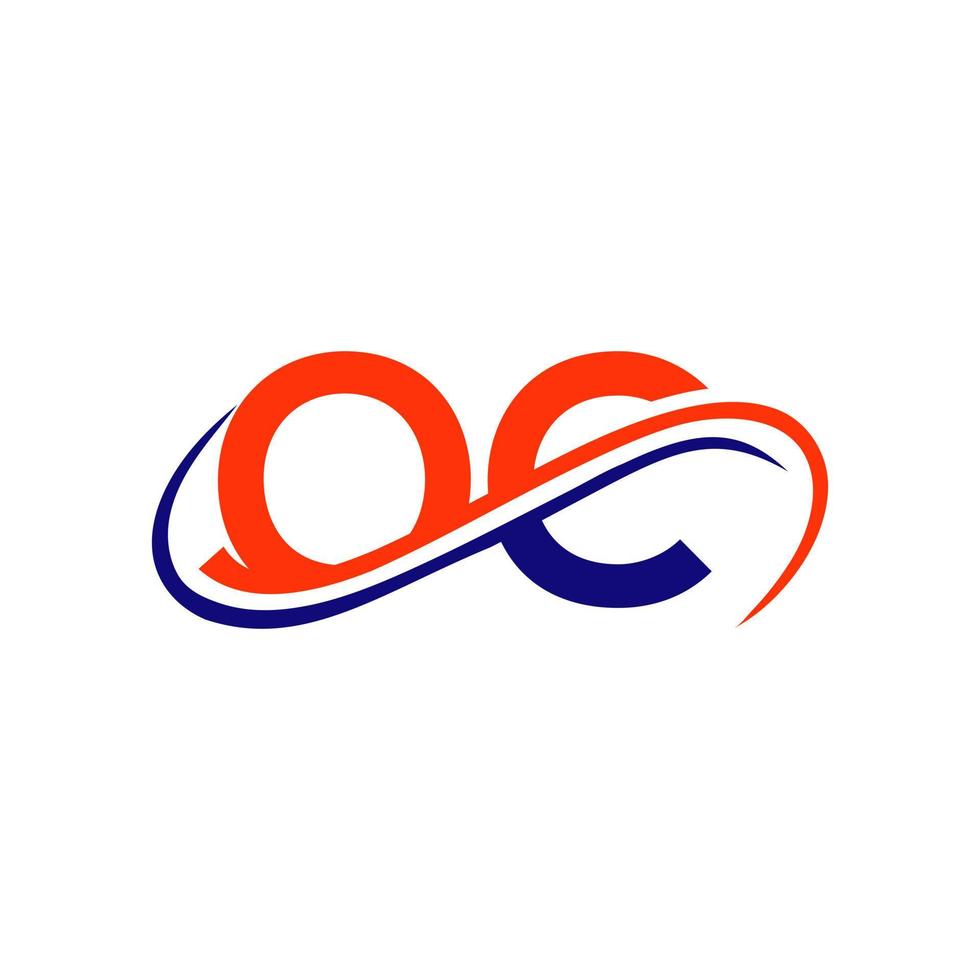 brief oc logo ontwerp voor financieel, ontwikkeling, investering, echt landgoed en beheer bedrijf vector sjabloon