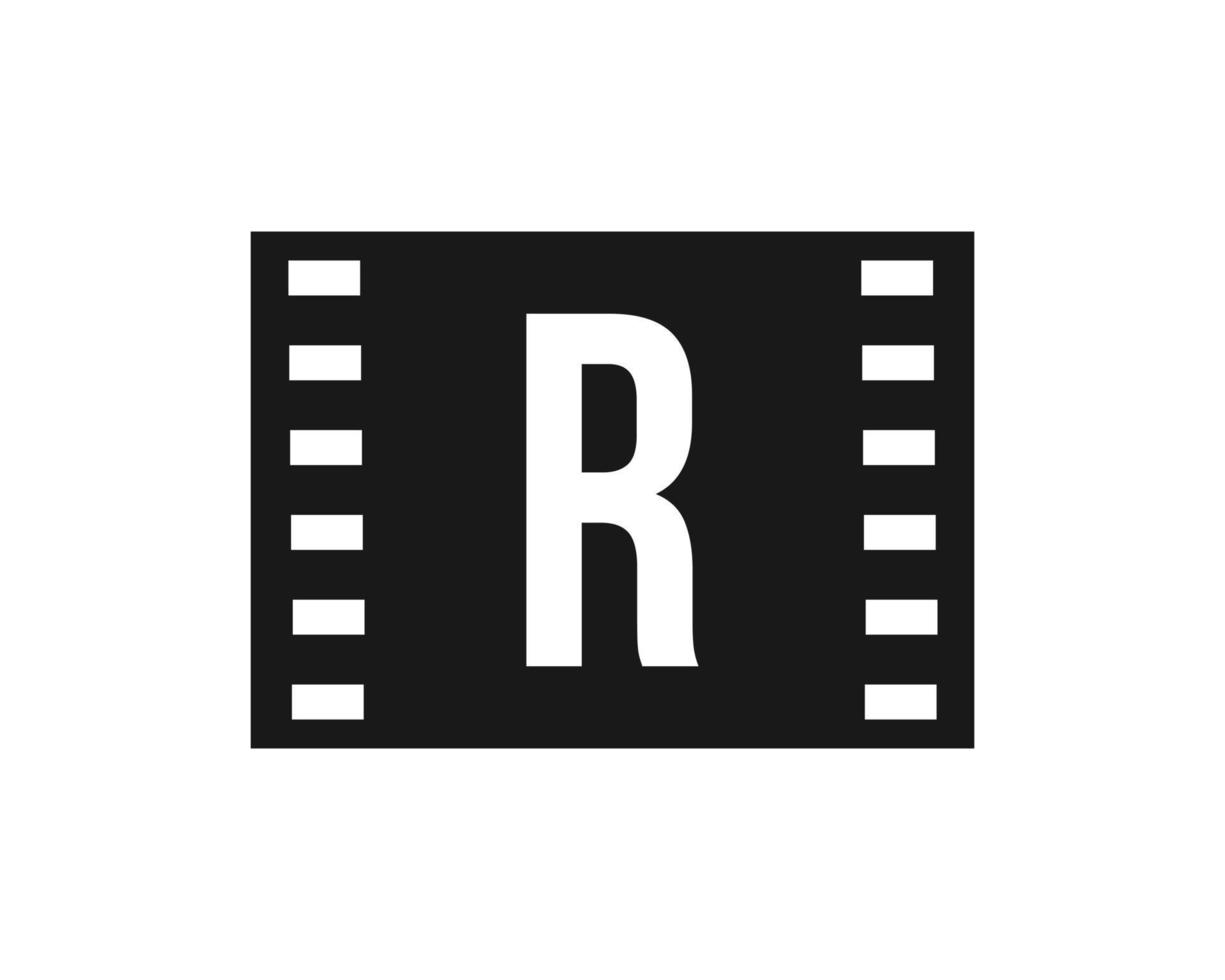 beweging film logo Aan brief r. film film teken, film productie logo vector