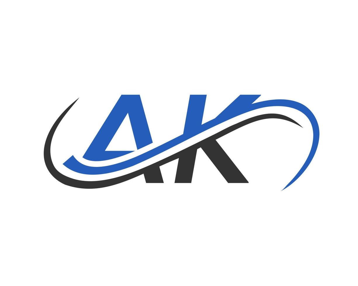 brief ak logo ontwerp voor financieel, ontwikkeling, investering, echt landgoed en beheer bedrijf vector sjabloon