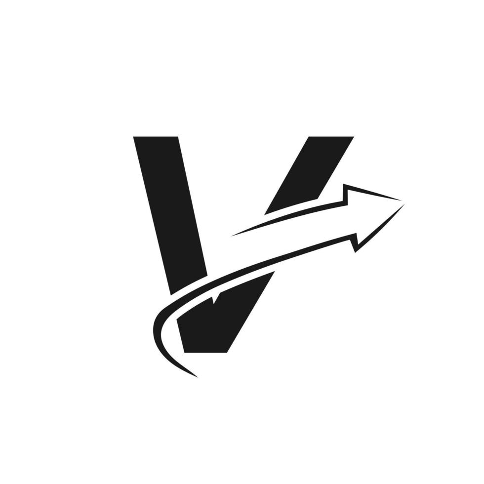 brief v financieel logo bedrijf logotype met groei pijl sjabloon vector