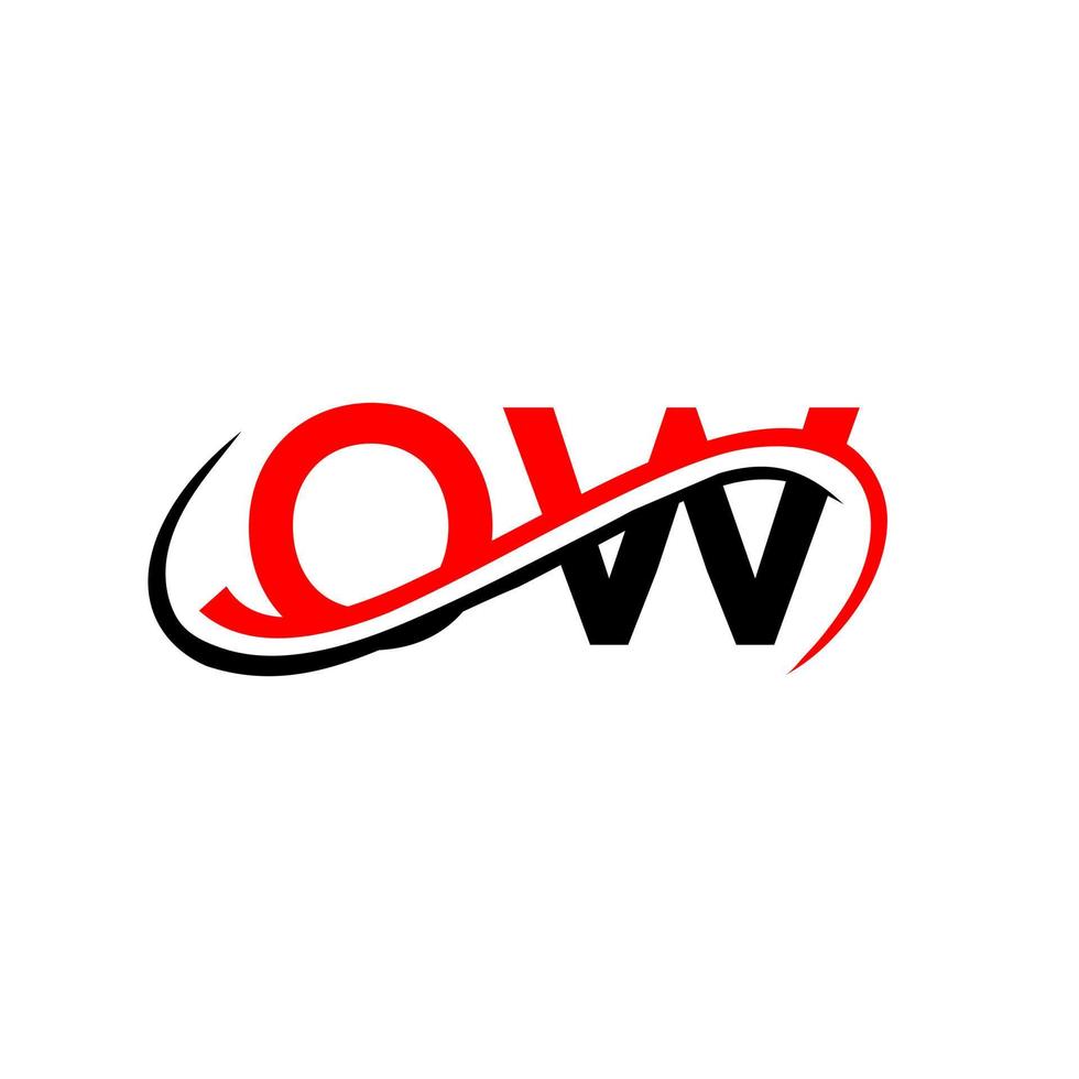 brief ow logo ontwerp voor financieel, ontwikkeling, investering, echt landgoed en beheer bedrijf vector sjabloon