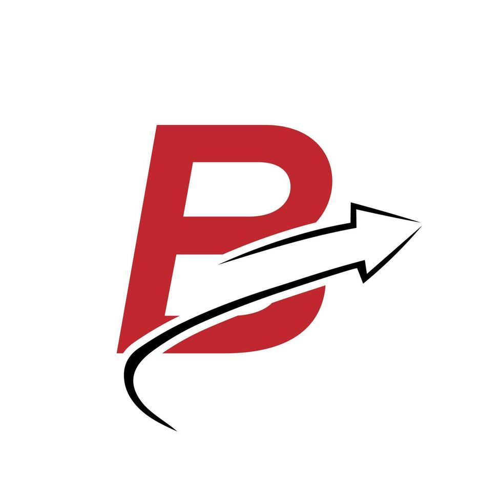 brief b financieel logo bedrijf logotype met groei pijl sjabloon vector