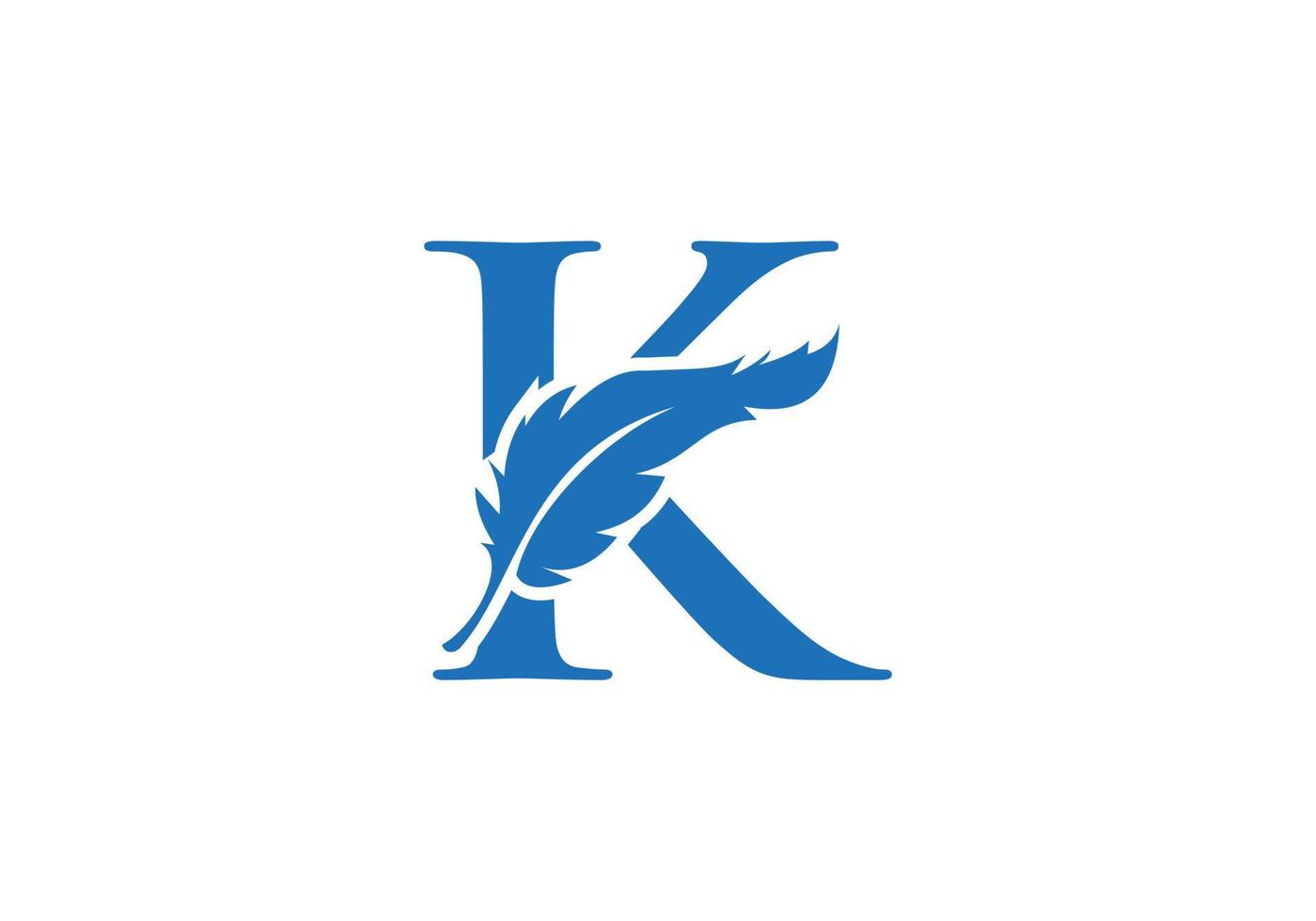 brief k veer logo ontwerp vector