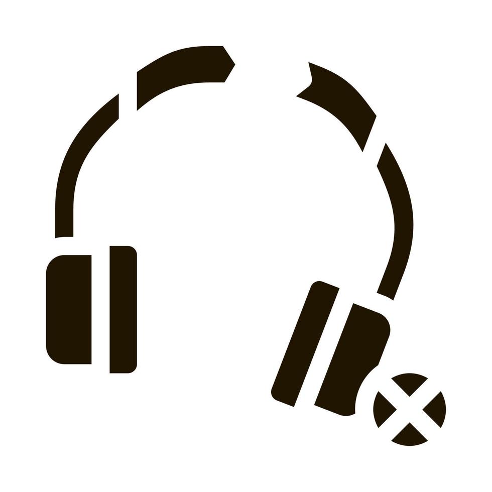 gebroken oortelefoons icoon vector glyph illustratie