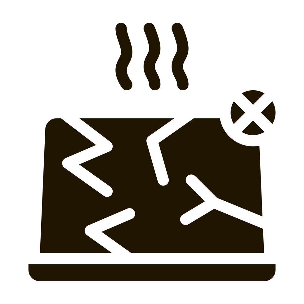vernield laptop icoon vector glyph illustratie
