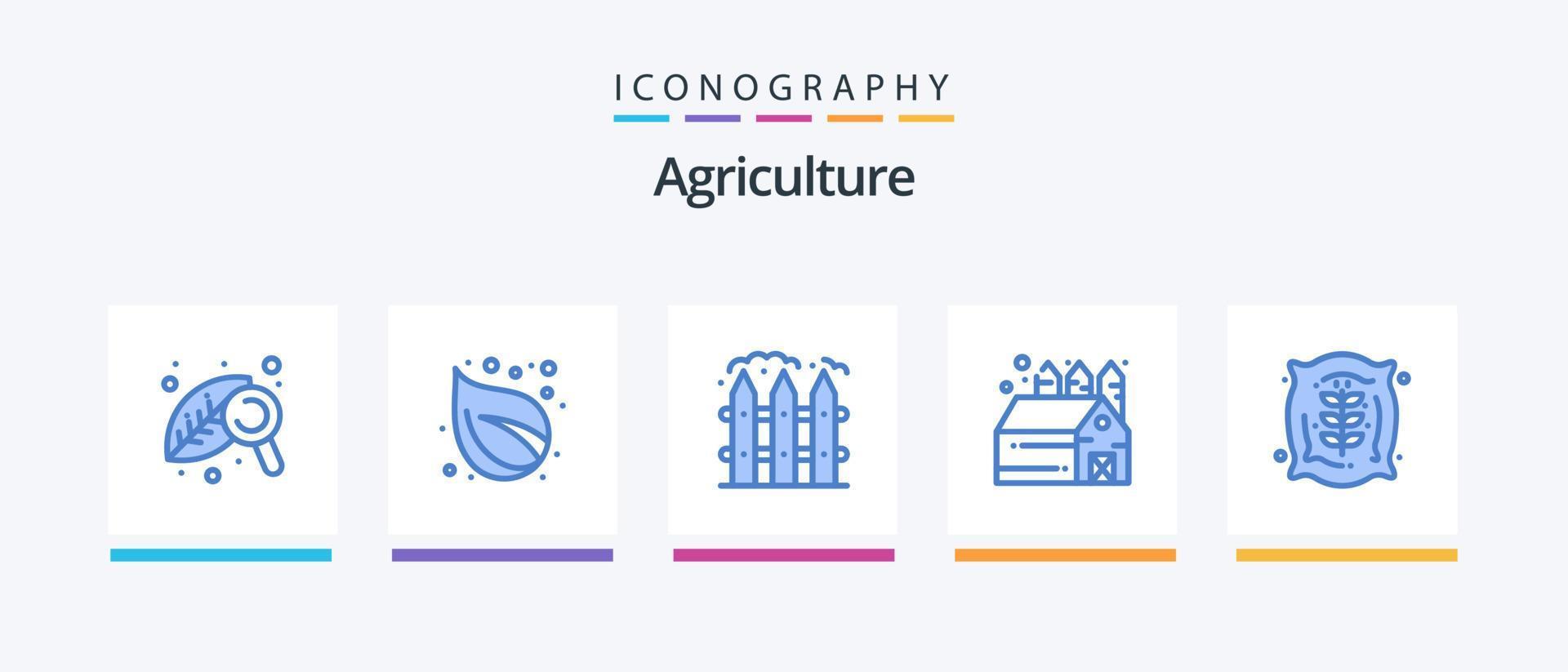 landbouw blauw 5 icoon pak inclusief maïs. landbouw. boerderij. pakhuis. landbouw. creatief pictogrammen ontwerp vector