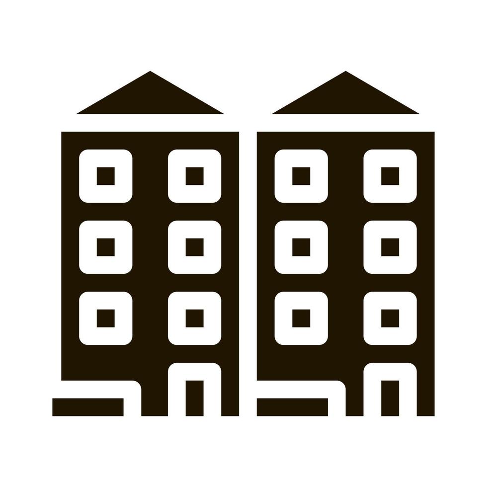 appartement huizen icoon vector glyph illustratie