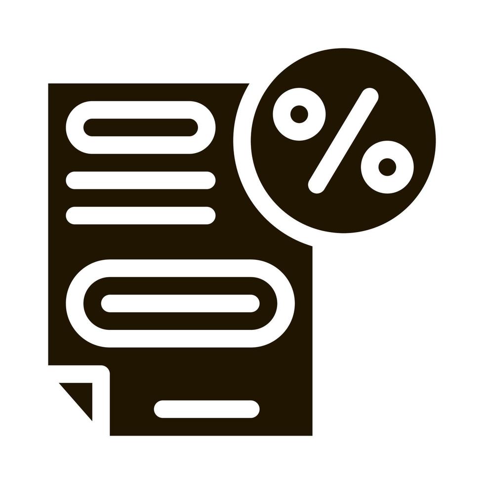 bonus percentage document icoon vector glyph illustratie