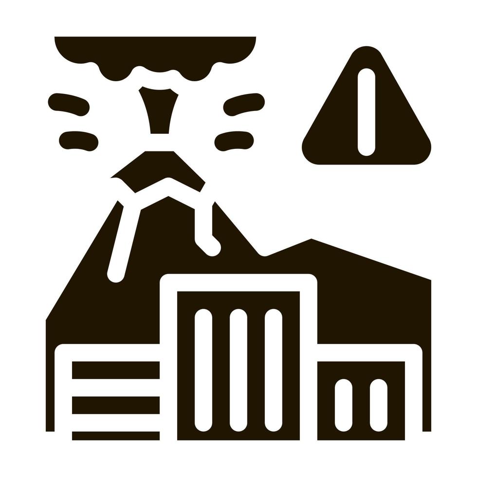 vulkanisch uitbarsting icoon vector symbool illustratie