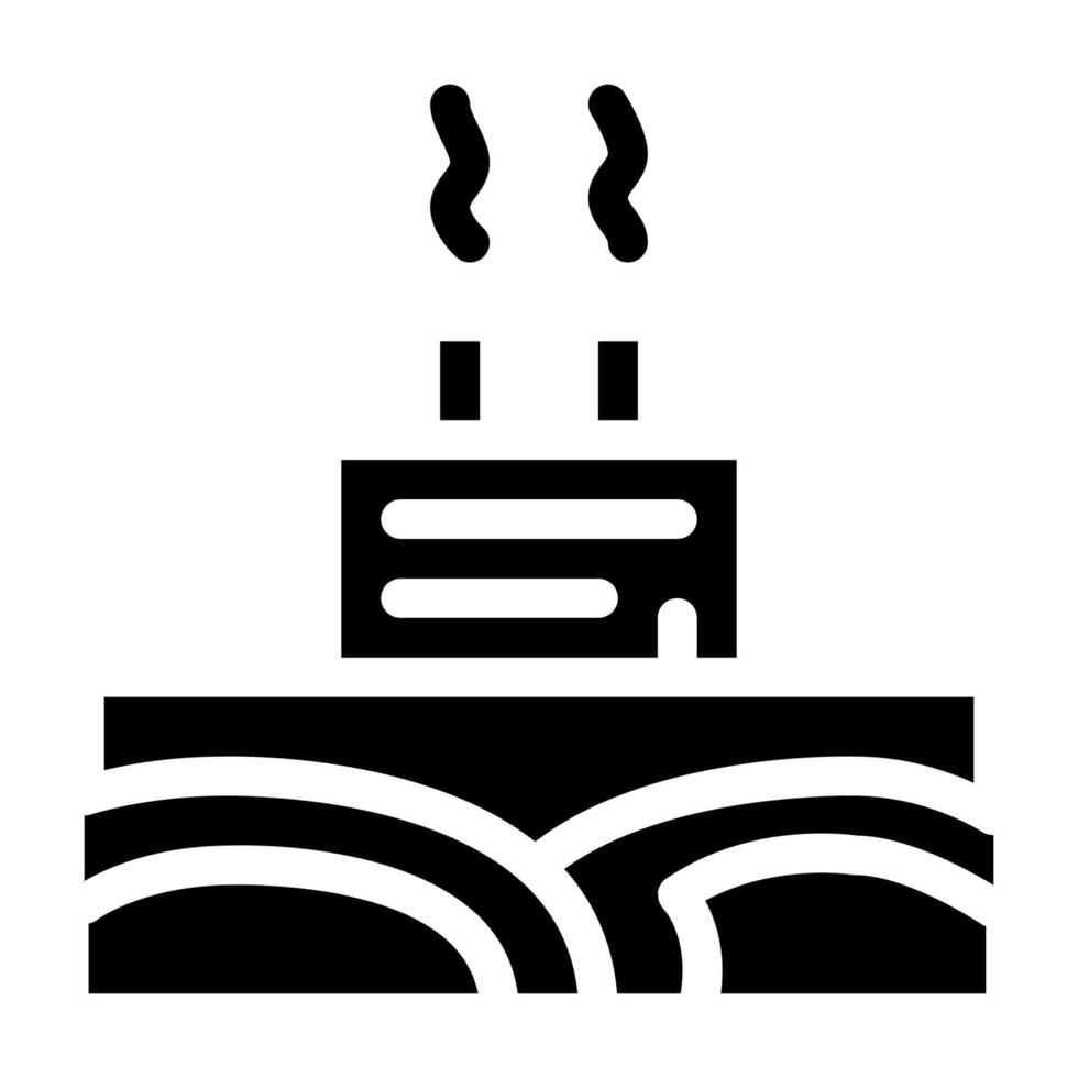 geothermisch energie macht fabriek icoon vector glyph illustratie