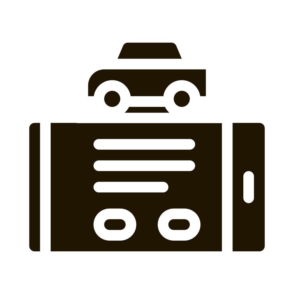 auto controle telefoon app icoon vector glyph illustratie