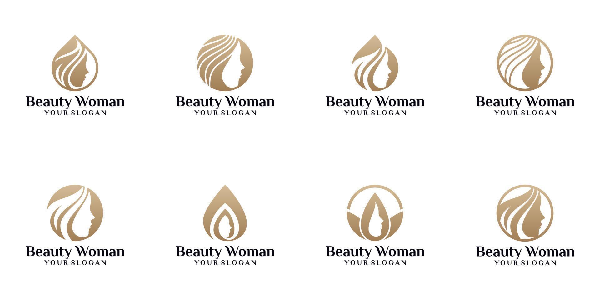 reeks van schoonheid vrouw logo, natuur vector