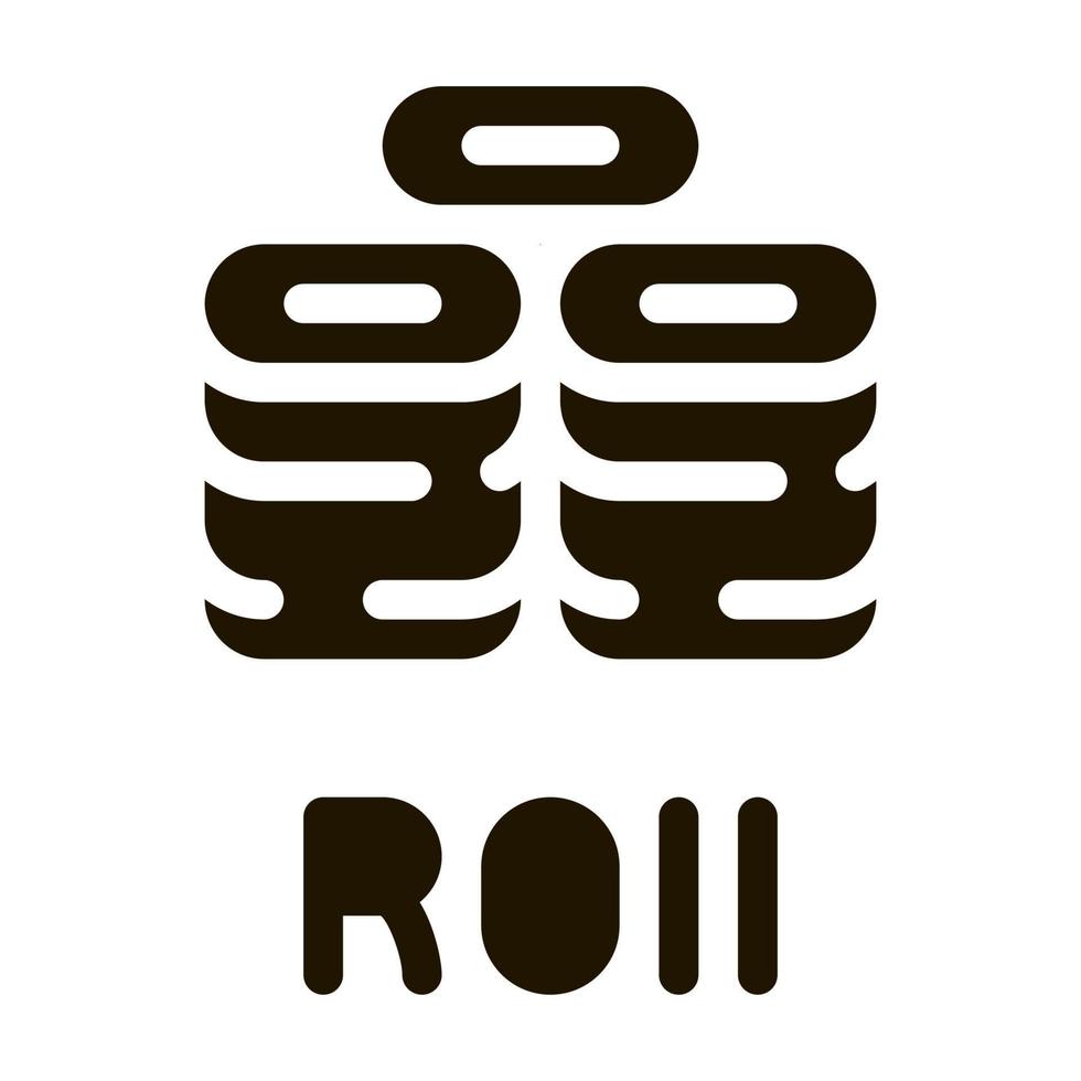 sushi rollen schotel icoon vector glyph illustratie