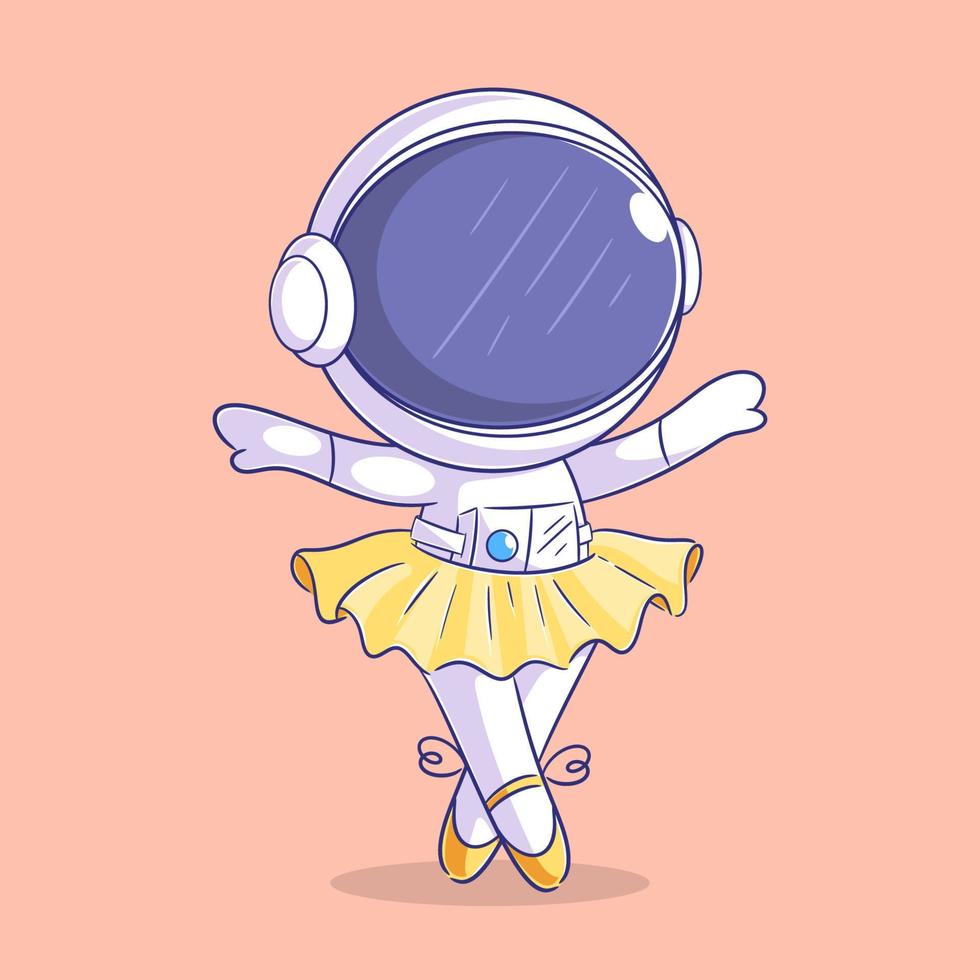 astronaut aan het doen een ballet dans tonen vector