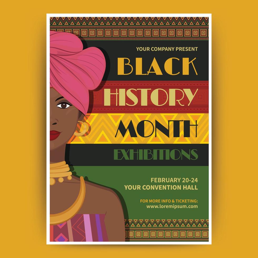 zwart geschiedenis maand tentoonstellingen poster vector