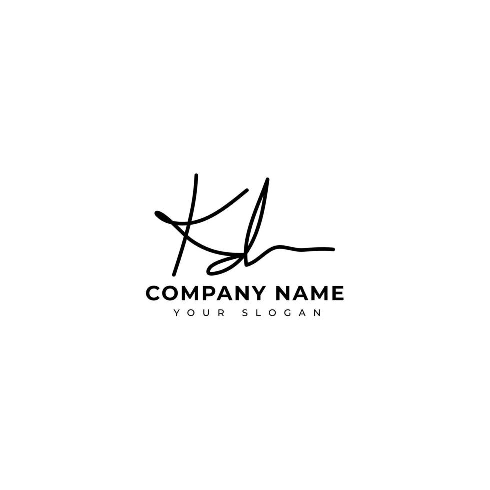 kd eerste handtekening logo vector ontwerp