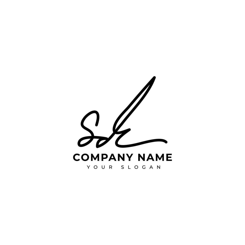 sd eerste handtekening logo vector ontwerp