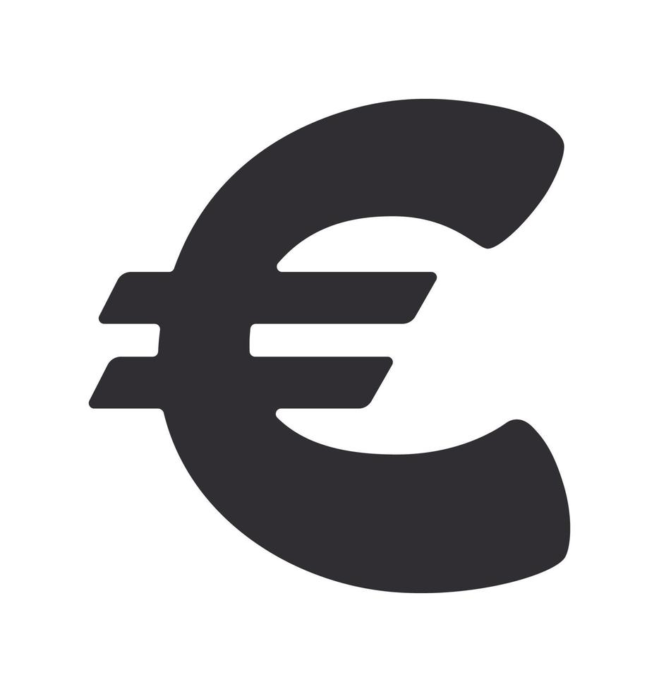 silhouet icoon van euro symbool vector