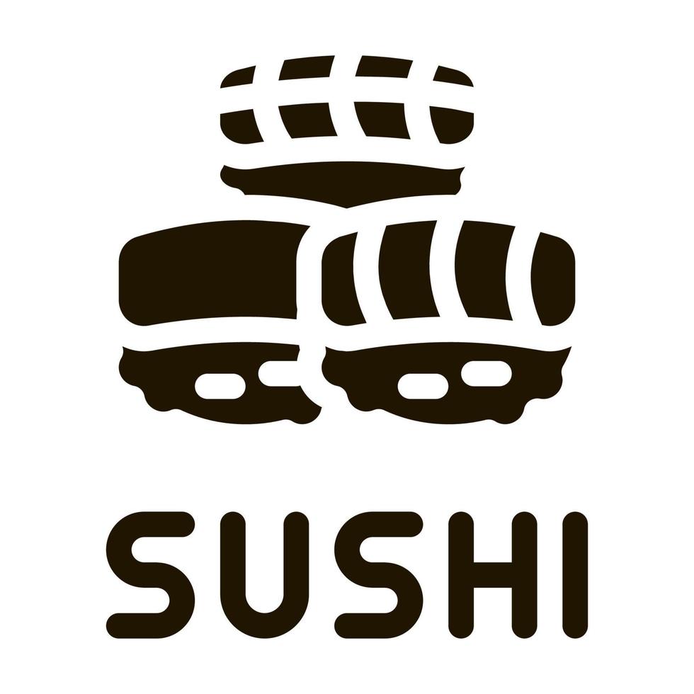 sushi rollen met vis vlees icoon vector glyph illustratie