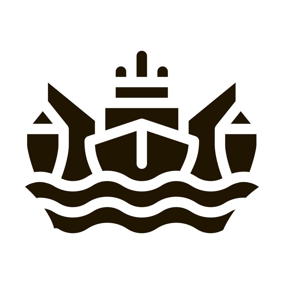 visvangst boot icoon vector glyph illustratie