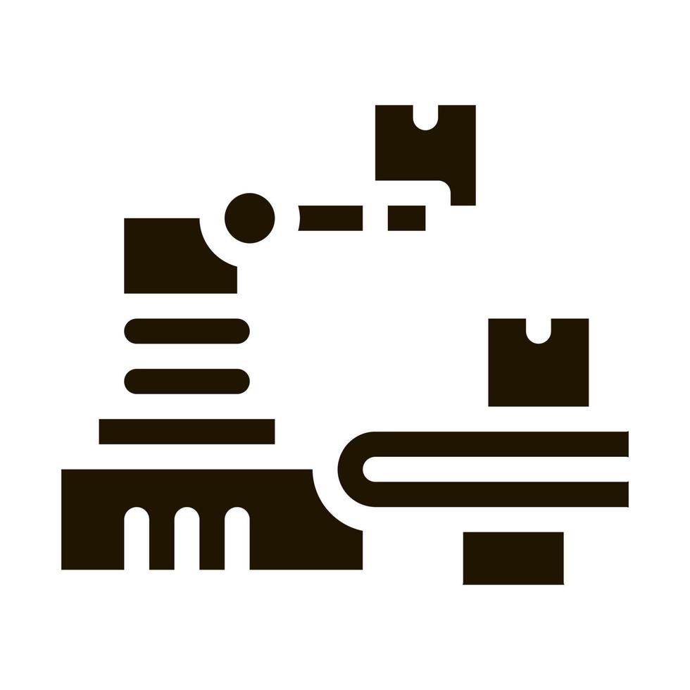 robot fabricage icoon vector glyph illustratie