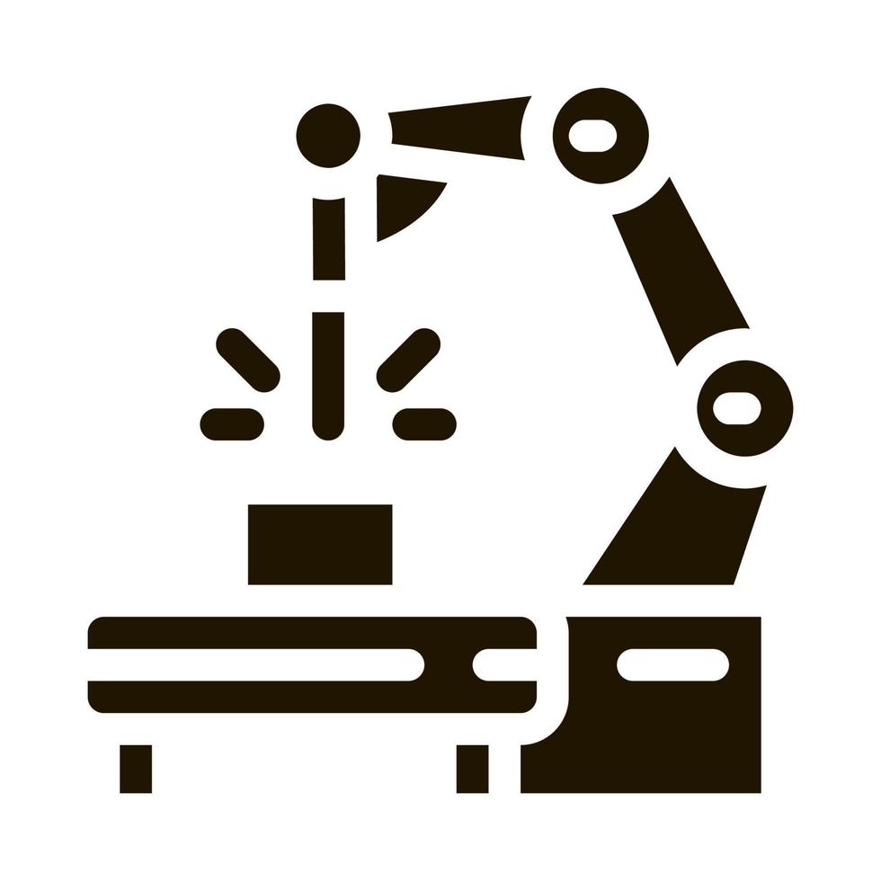 fabricage bouwkunde machine icoon vector glyph illustratie