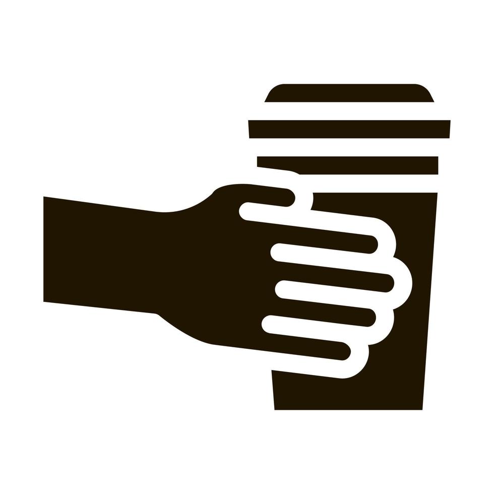 hand- Holding drinken kop icoon vector glyph illustratie