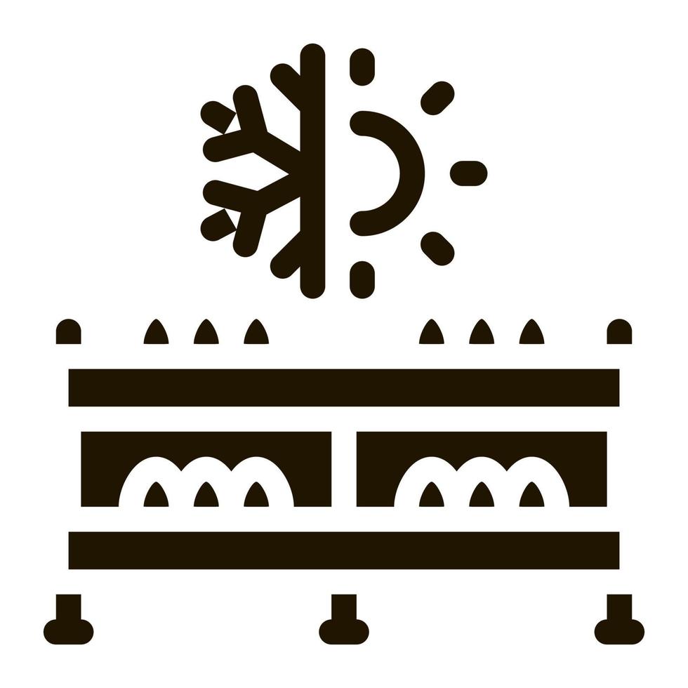 paddestoel boerderij temperatuur icoon vector glyph illustratie