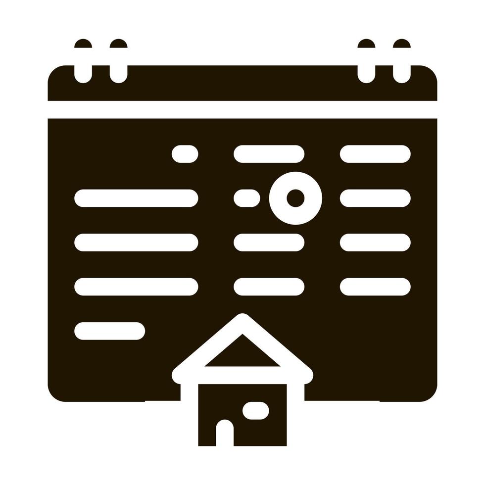 huis kopen transactie datum icoon vector glyph illustratie