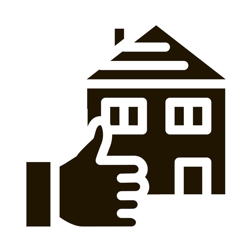huis hand- gebaar tonen Leuk vinden icoon vector glyph illustratie