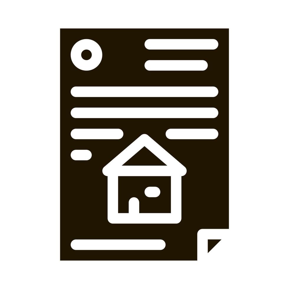 huis document icoon vector glyph illustratie