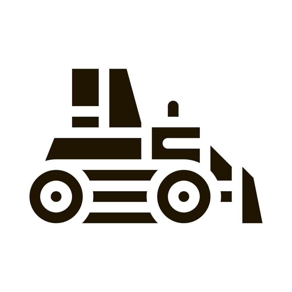 weg reparatie bulldozer icoon vector glyph illustratie