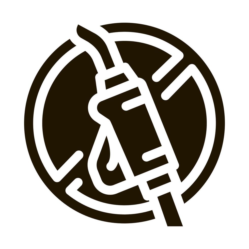 terugdringen pistool gekruiste uit teken icoon vector glyph illustratie