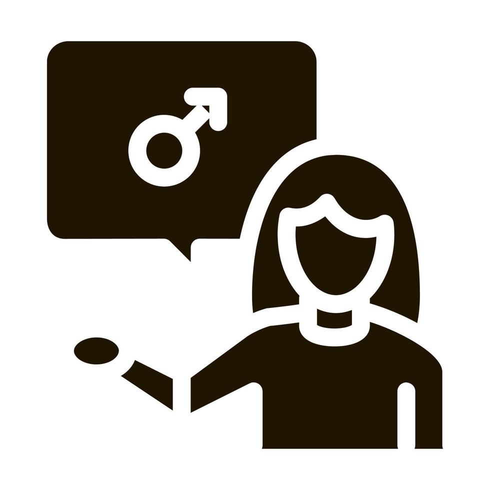 vrouw praten over lesbienne icoon vector glyph illustratie