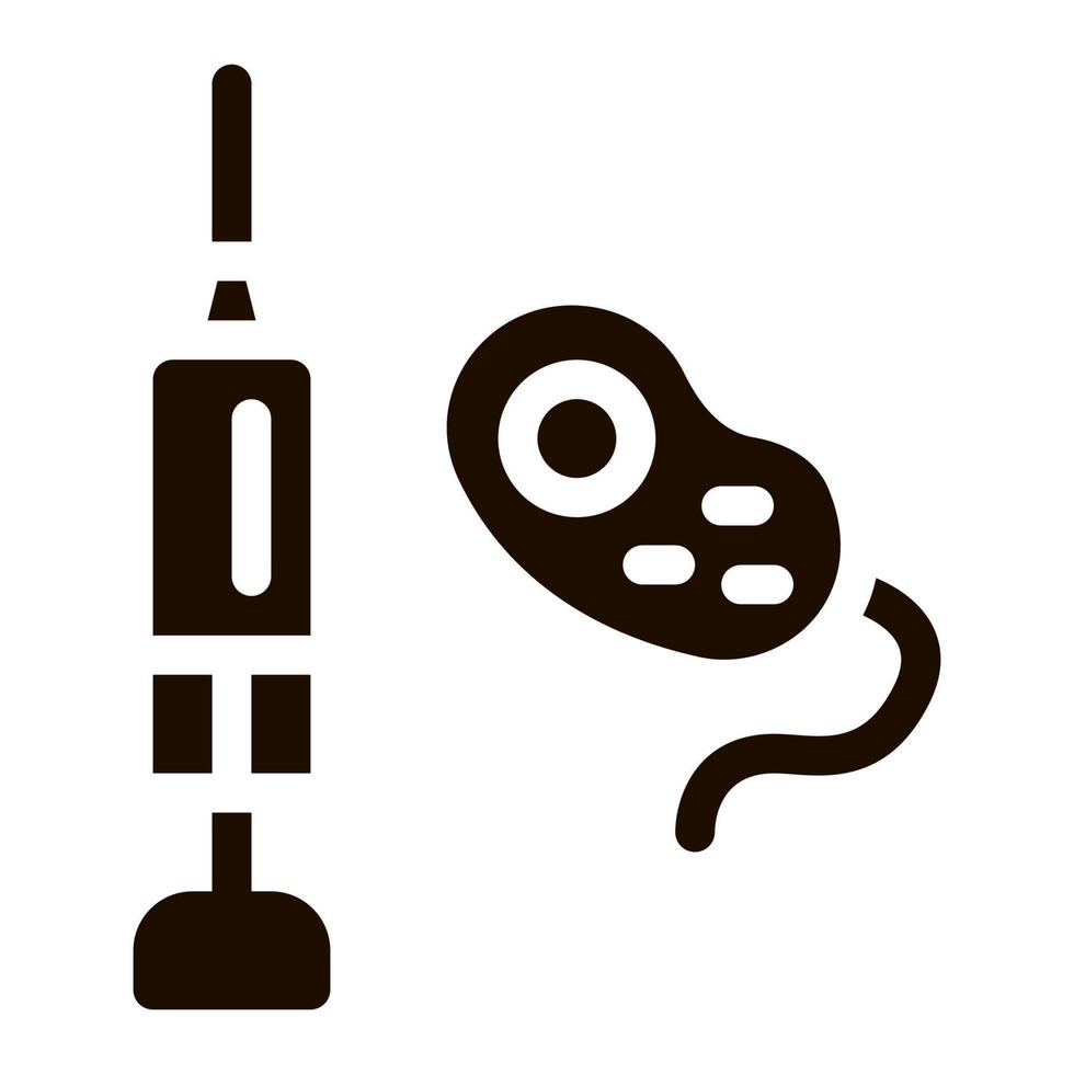 injectie en bacterie vector teken icoon