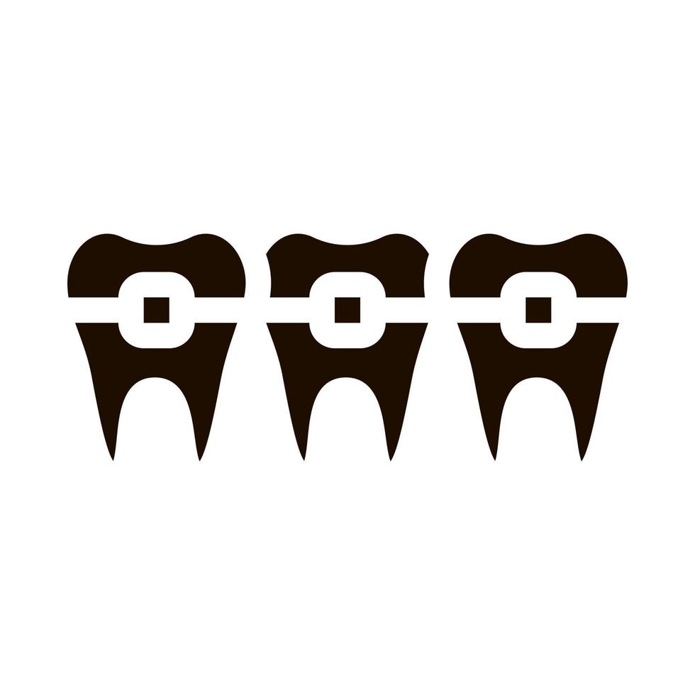 tandarts stomatologie tanden een beugel vector teken icoon