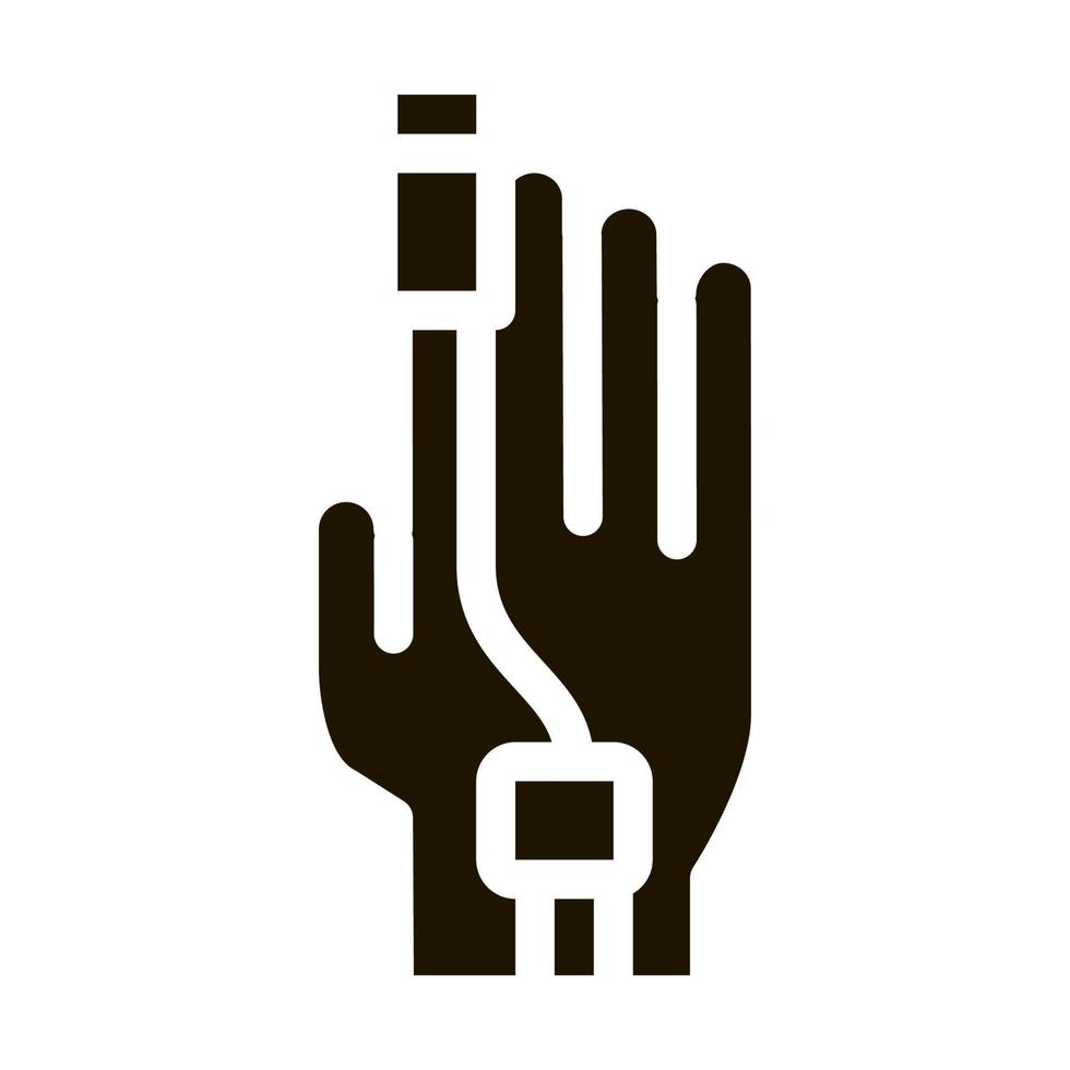 hart tarief meting gereedschap Aan geduldig vinger icoon vector glyph illustratie