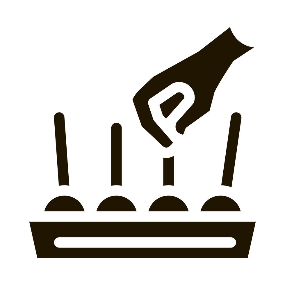 hand- nemen voedsel icoon vector glyph illustratie