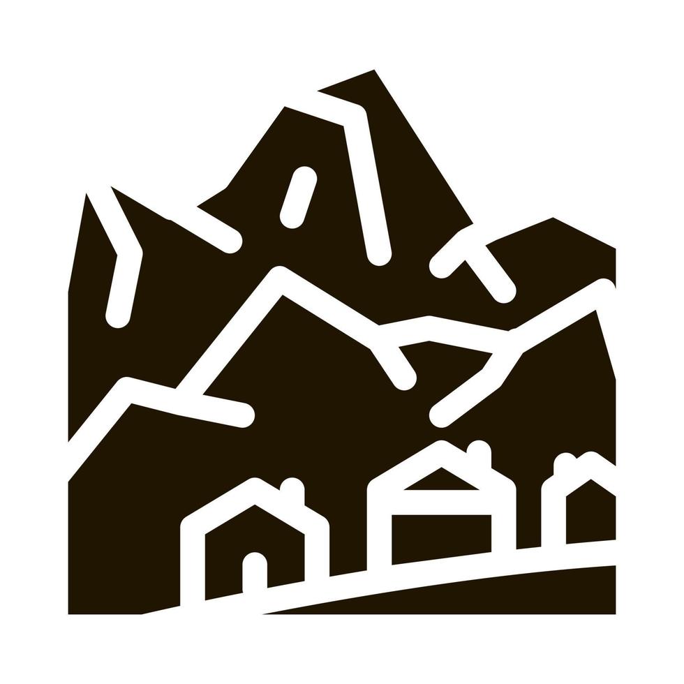 ski toevlucht dorp icoon vector glyph illustratie