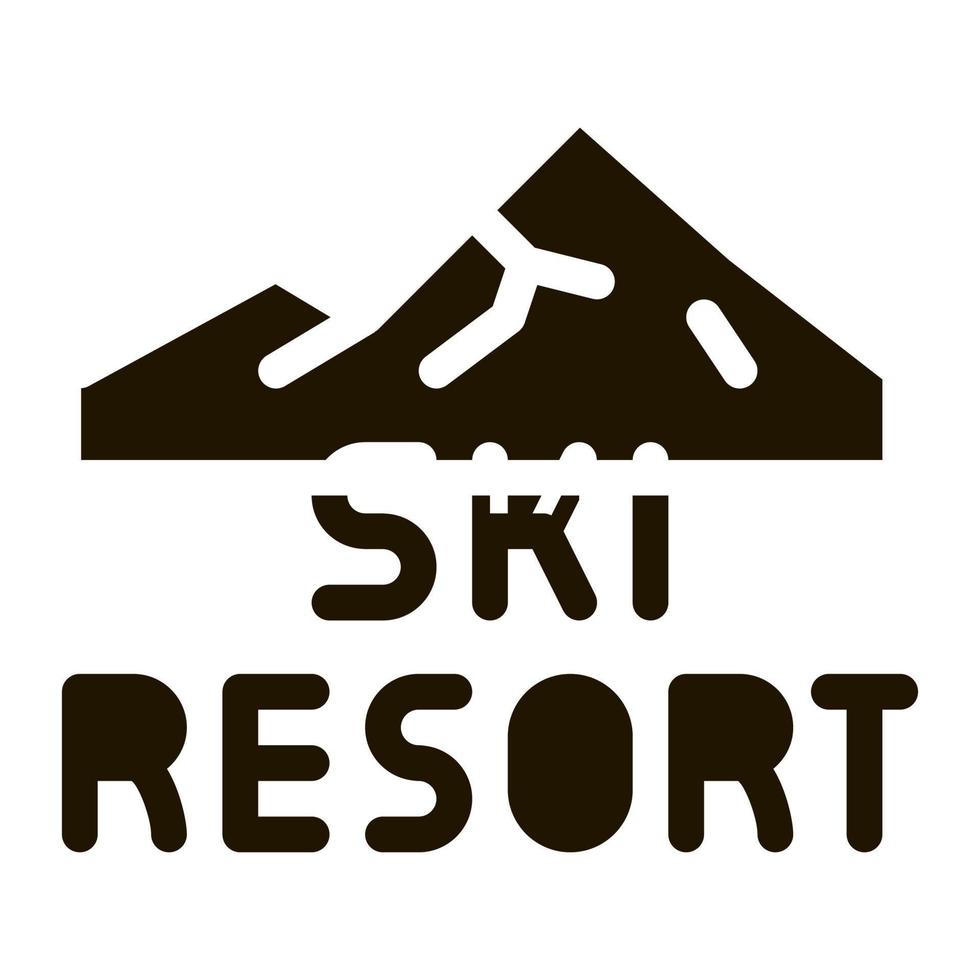 ski toevlucht icoon vector glyph illustratie